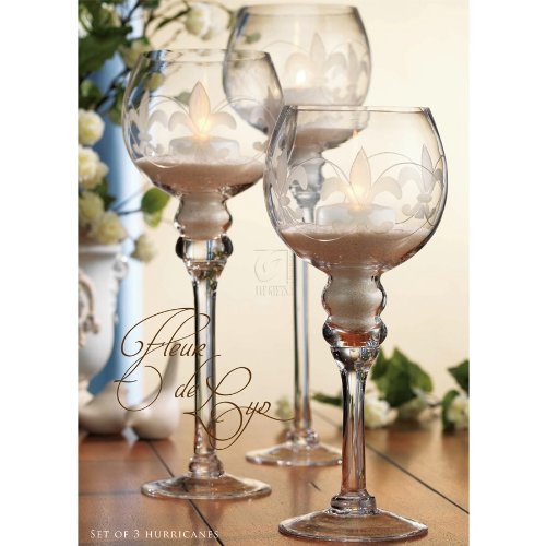 SET OF 3 CLEAR HURRICANE HOLDERS