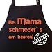 Bei MAMA schmeckt`s am besten! Garantiert! - Kochsch�rze, Latzsch�rze mit verstellbarem Nackenband und Seitentasche - Die Geschenkidee!