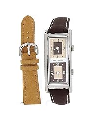 Oxygen Ladies Brown & Tan Dual Time Watch zone Interchangable Straps OMF20002DT