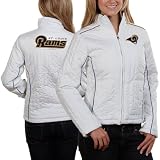 NFL St. Louis Rams Ladies White Quilted Full Zip Jacket (Large)