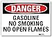 Smartsign U3-1534-RD_14X10"DANGER GASOLINE NO SMOKING NO OPEN FLAMES" Reflective Self-Adhesive Decal, 14" x 10"