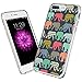 iPhone 7 Plus Case,Apple 7 Plus Case, LAACO Beautiful Clear TPU Case Rubber Silicone Skin Cover for iPhone 7 Plus - Henna Mayan Aztec tribal elephant