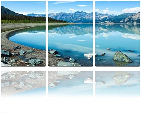 Feshioner - Modern Realism Wall Art Paintings 40x60cm With Beautiful Lake for Home Decorations Stretched and Framed Ready to Hang -- 3 pieces