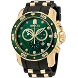 Invicta Men's 6984 Pro Diver Collection Chronograph Green Dial Black Polyurethane Watch