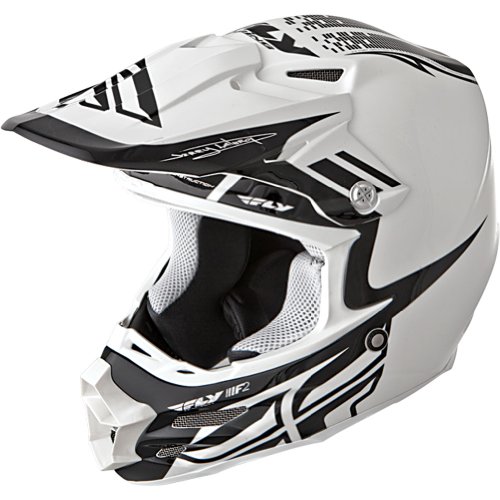 Fly Racing F2 Carbon Dubstep Adult Off-Road/Dirt Bike Motorcycle Helmet - Matte White/Black / X-Large