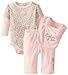 Calvin Klein Baby-Girls Newborn Cream Printed Bodysuit With Pants And Bib