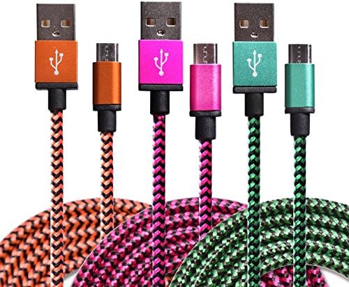 Micro Cable, KaiYeah [3-Pack] High Speed 6FT Nylon Fabric Braided USB 2.0 A Male to Micro B Sync Data &amp; Charger Cable for Samsung Galaxy S7/S6/note 5/4, HTC, Motorola, Sony, Nokia and More