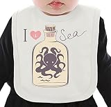 I love sea ネクタイを有する有機ビブ Medium