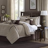 Dune 7 Piece Comforter Set in Beige Size: King