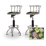 2 Dale Earnhardt Jr Nascar Chrome Adjustable Barstools