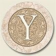 Monogram "Y", Auto Coaster - Single Coaster for Your Car