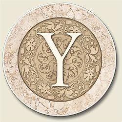 Monogram "Y", Auto Coaster - Single Coaster for Your Car