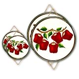 APPLE 3-D Stove / Burner Covers Set of 4 *NEW*