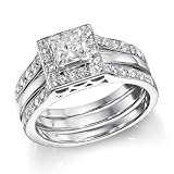 Diamond Engagement Ring in 14K Gold / White - GIA Certified, Princess, 0.90 Carat, H Color, VS2 Clarity