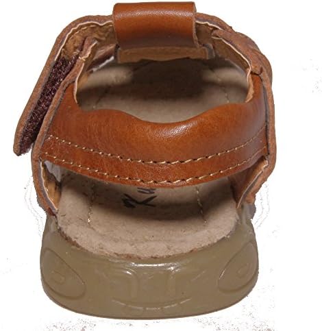 Kids Conda 100% Genuine Leather Dark Brown Sandals Closed Toe Sandals for Boys and Girls Size 4.5 M US Big Kid