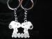 KBF0015 Kissing Love Dog Couple keychain - Gift for couples