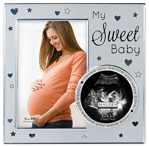 Malden International Designs My Sweet Baby Picture Frame Ultrasound Photo, 4 by 6-Inch, Silver