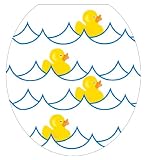 Toilet Tattoos TT-4000-R Rubber Ducky White Decorative Applique for Toilet Lid, Round