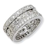 Sterling Silver CZ Eternity Three Ring Set