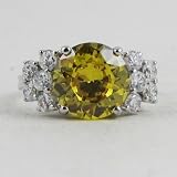 Silver and Gold Gem Sterling Silver Ring Size 8