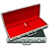 Trademark 550 Pc Black Case With Red Interior Chip Case, Silver