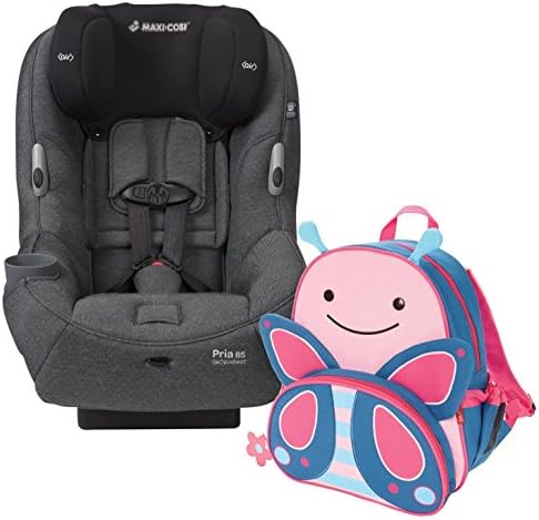 Pria 85 Special Edition Convertible Car Seat with Toddler Butterfly Backpack, Sparkling Grey