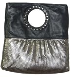 51AlYTSRWlL._SL160_ - Whiting and Davis Silver Ring Flap Mesh with Leather Purse - celebrity-purses-discount