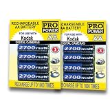 Pro Series Premium High Capacity AA 2700 mAh Rechargeable Ni-MH Battery 8-PACK