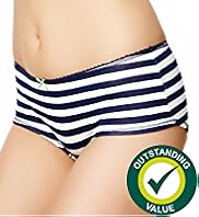 Cotton Rich Wide Striped Low Rise Shorts