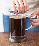 French Press 36 Ounce Coffeemaker by Ritual with Thick Professional Grade All Glass Body and Handle, Zinc Lid, and Silicone Heat Resistant Base