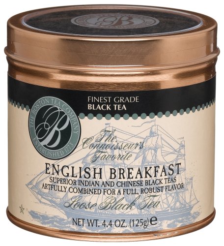 Boston Tea Finest Grade Black Tea, English Breakfast Loose Tea, 4.4-Ounce Tins (Pack of 2) by Boston Tea