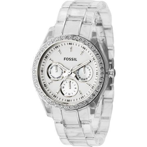 Fossil Women’s Stella Clear Multifunction Watch – Clear Bracelet – White Dial – ES2364