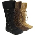 Women's Adi Designs Ultrasuede Lace-up Boots with Faux Fur Trim