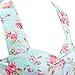 Ensnovo Womens Vintage 1950s Halter Floral Spring Garden Party Picnic Dress