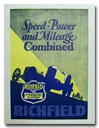 1934 Richfield Ethyl Oil Advertisement Poster Ad Print