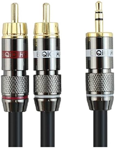 WYVERN [WRM35-3] HQ METAL 3.5mm Male to 2-Male RCA Adapter for iPhone, iPod, Smartphone, Tablet and MP3 Player 9.8 Feet (3.0 Meters)