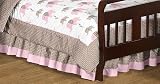 Pink and Brown Mod Elephant Bed Skirt for Crib and Toddler Bedding Sets by JoJO Designs