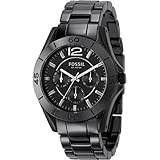 Fossil Women's CE1003 Black Ceramic Bracelet Black Analog Dial Multifunction Watch