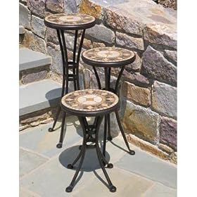 Alfresco Home 21-0870 Compass 12 Inch Round Plant Stands - Set of 3 by Plant Stands