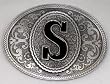 MONOGRAM LETTER "S" ENAMEL BELT BUCKLE
