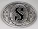 MONOGRAM LETTER "S" ENAMEL BELT BUCKLE