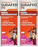 Children's Sudafed PE Nasal Decongestant Non-drowsy Raspberry Flavor Liquid  4-Ounce (Pack of 2)