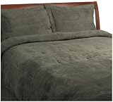 Luxury Microsuede Queen Comforter 4-Piece Bedding Set, Moss
