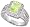 Sterling Silver Vintage Style Engagement Ring, w/ an 8 x 6 mm (1.5 ct) Emerald Cut Light Peridot-colored CZ Stone, 1/2