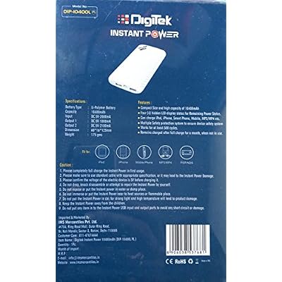 Digitek DIP 10400L PL mAh Power Bank Li Polymer - White
