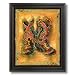 Western Cowboy Boots Rodeo Contemporary Picture Black Framed Art Print