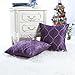 CaliTime Pack of 2 Cushion Covers Throw Pillow Cases Shells for Home Sofa Couch Modern Waves Lines Embroidered 18 X 18 Inches Purple