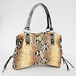 Large Snake Print Leather Handbag Purse By Fash