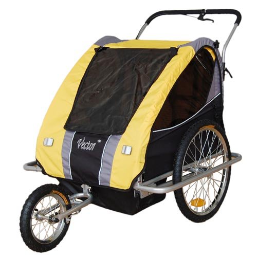 Vector Child Bicycle Trailer & Jogging Stroller Combo-yellow/grey/black Picture