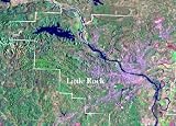Arkansas from space satellite map print photo/poster: 28.25 